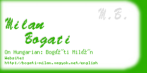 milan bogati business card